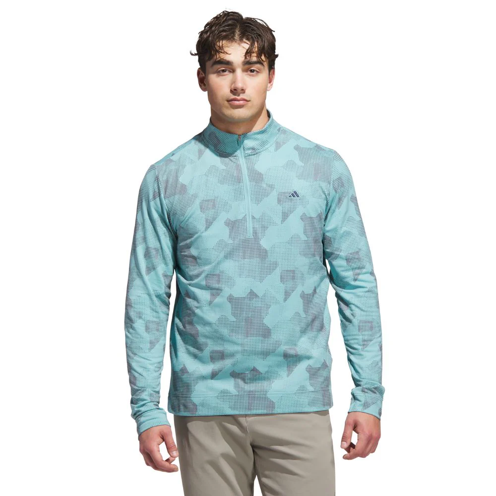 adidas Go-To Print 1/4 Zip Mens Golf Pullover Top 2025 - JM0168 - Image 2