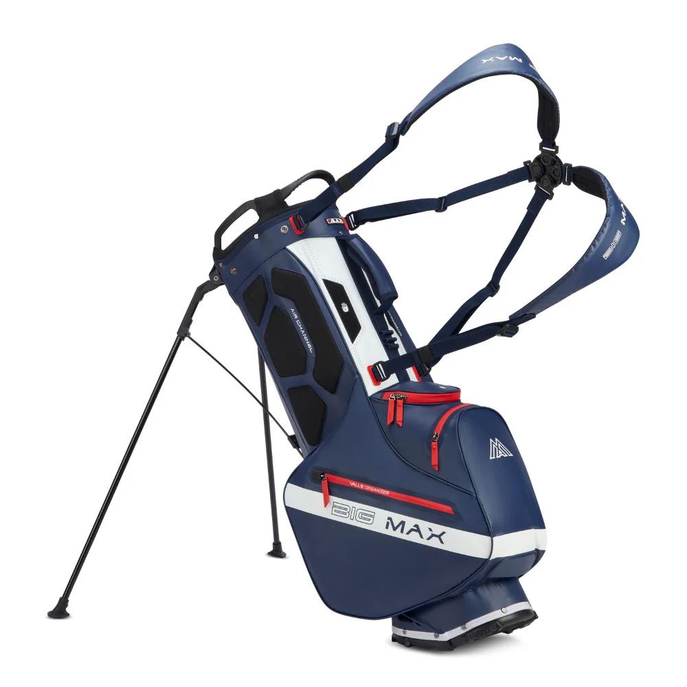 Big Max Aqua Eight H Golf Stand Bag 2026 - Navy / White / Red - Image 2
