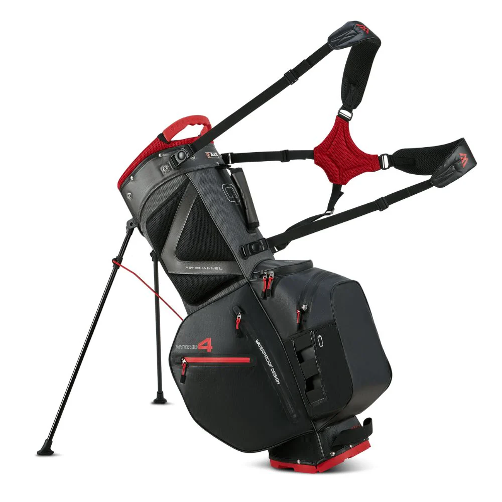 Big Max Aqua Hybrid 4 Golf Stand Bag - Black / Charcoal / Red - Image 2
