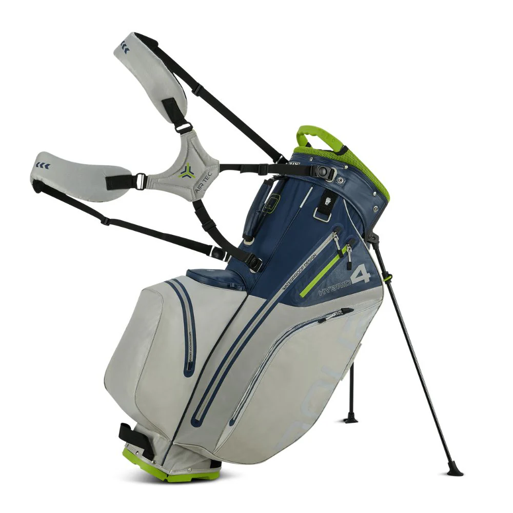 Big Max Aqua Hybrid 4 Golf Stand Bag - Navy / Grey / Lime