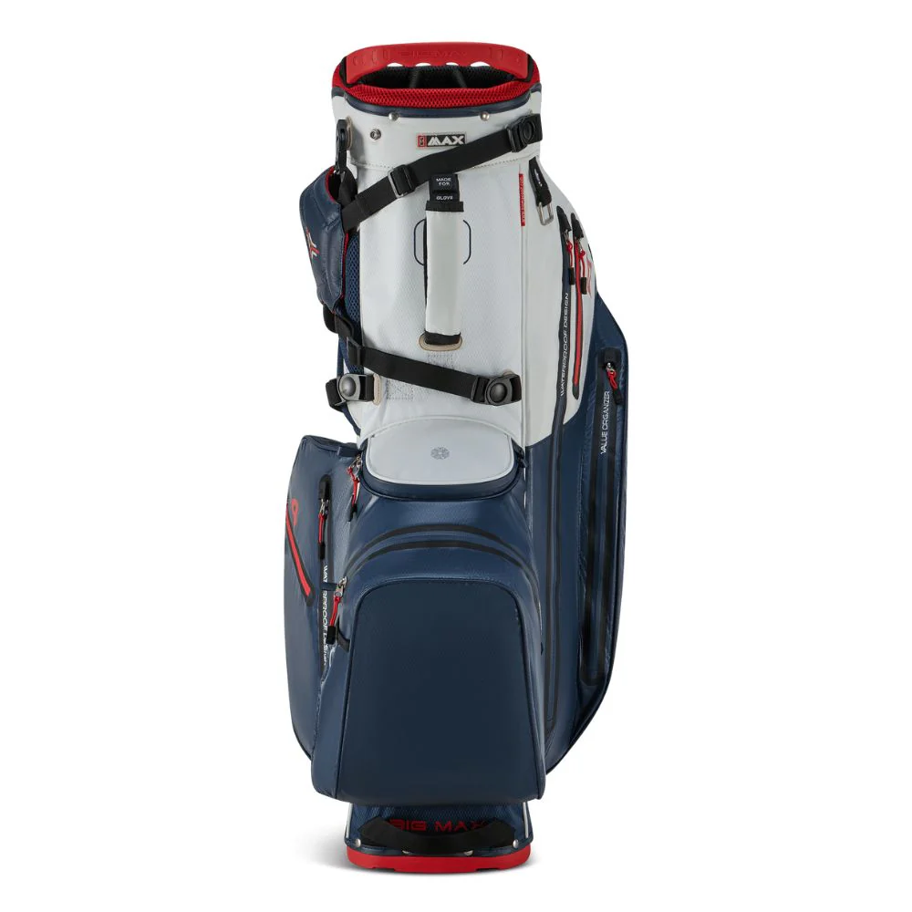 Big Max Aqua Hybrid 4 Golf Stand Bag 2025 - Navy / White / Red - Image 3