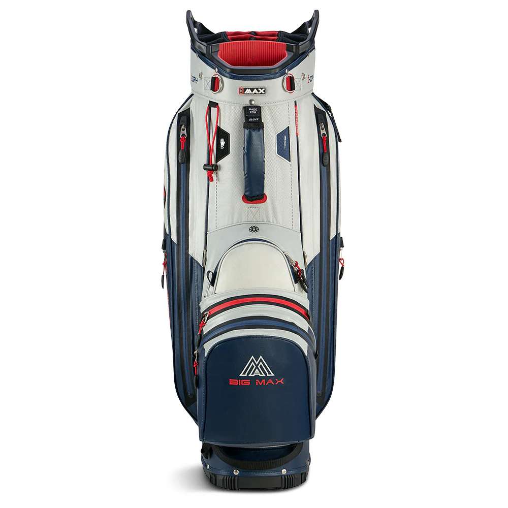 Big Max Aqua Tour 4 Golf Cart Bag - Off White Navy Red - Image 3