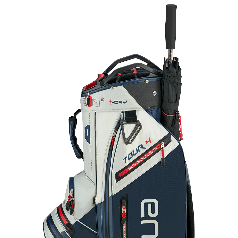 Big Max Aqua Tour 4 Golf Cart Bag - Off White Navy Red - Image 4