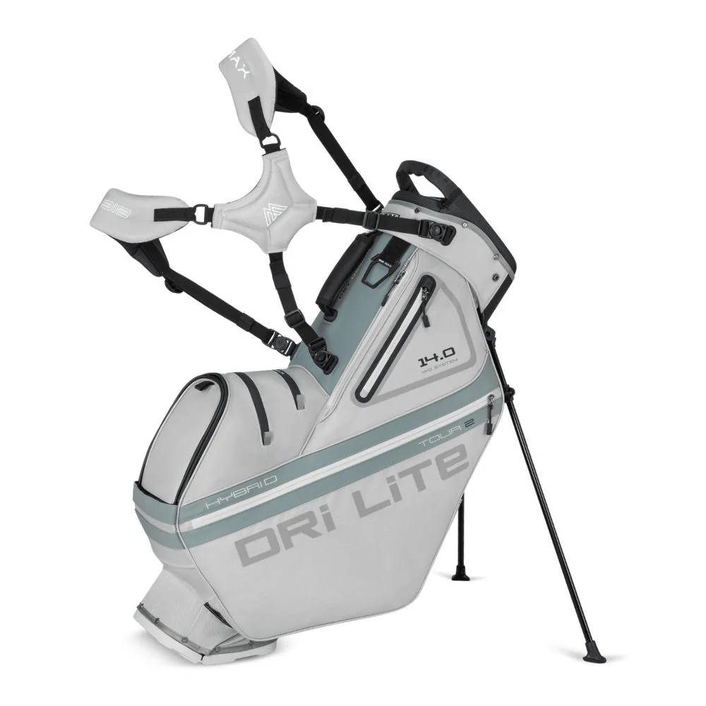 Big Max Dri Lite Hybrid Tour 2 Golf Stand Bag 2025 - Silver / Grey