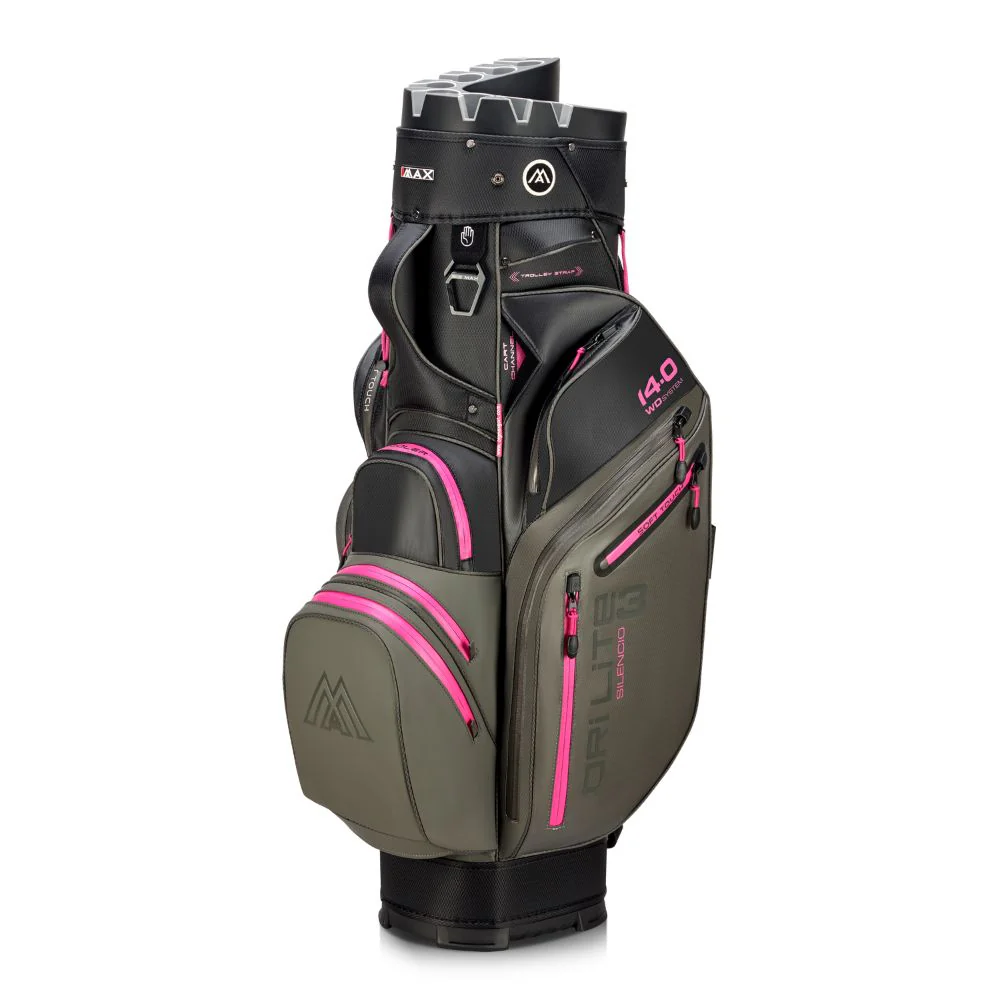 Big Max Dri Lite Silencio 3 Organiser Golf Cart Bag 2026 - Charcoal / Black / Fuchsia