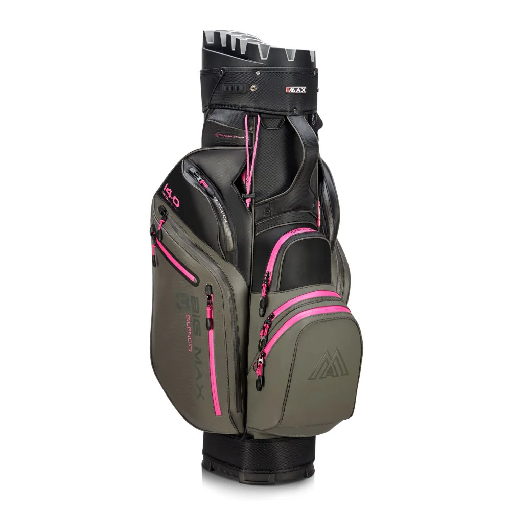 Big Max Dri Lite Silencio 3 Organiser Golf Cart Bag 2026 - Charcoal / Black / Fuchsia - Image 3