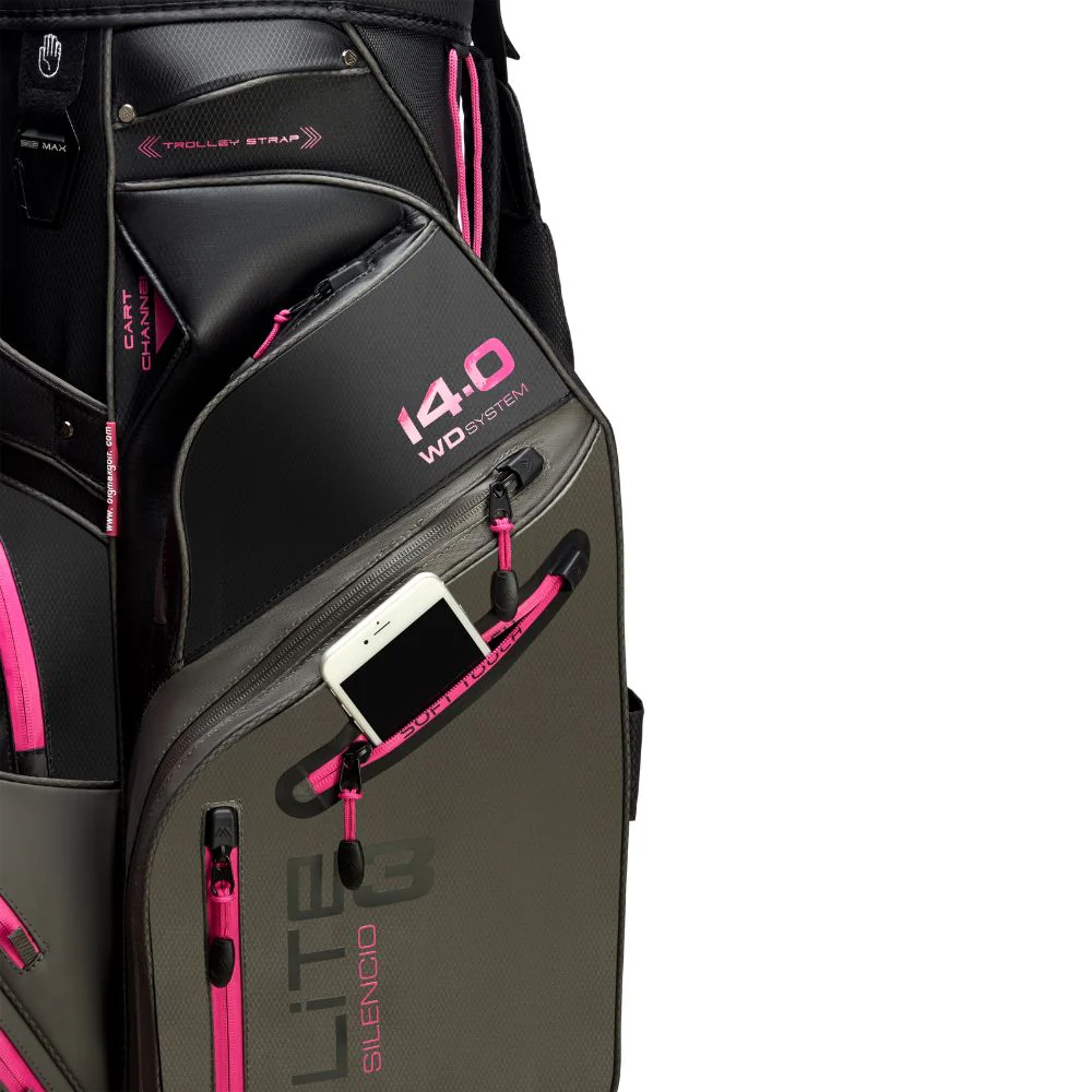 Big Max Dri Lite Silencio 3 Organiser Golf Cart Bag 2026 - Charcoal / Black / Fuchsia - Image 7