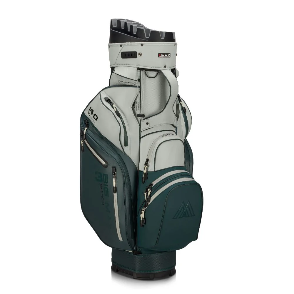 Big Max Dri Lite Silencio 3 Organiser Golf Cart Bag 2026 - Forest Green / Off White - Image 3