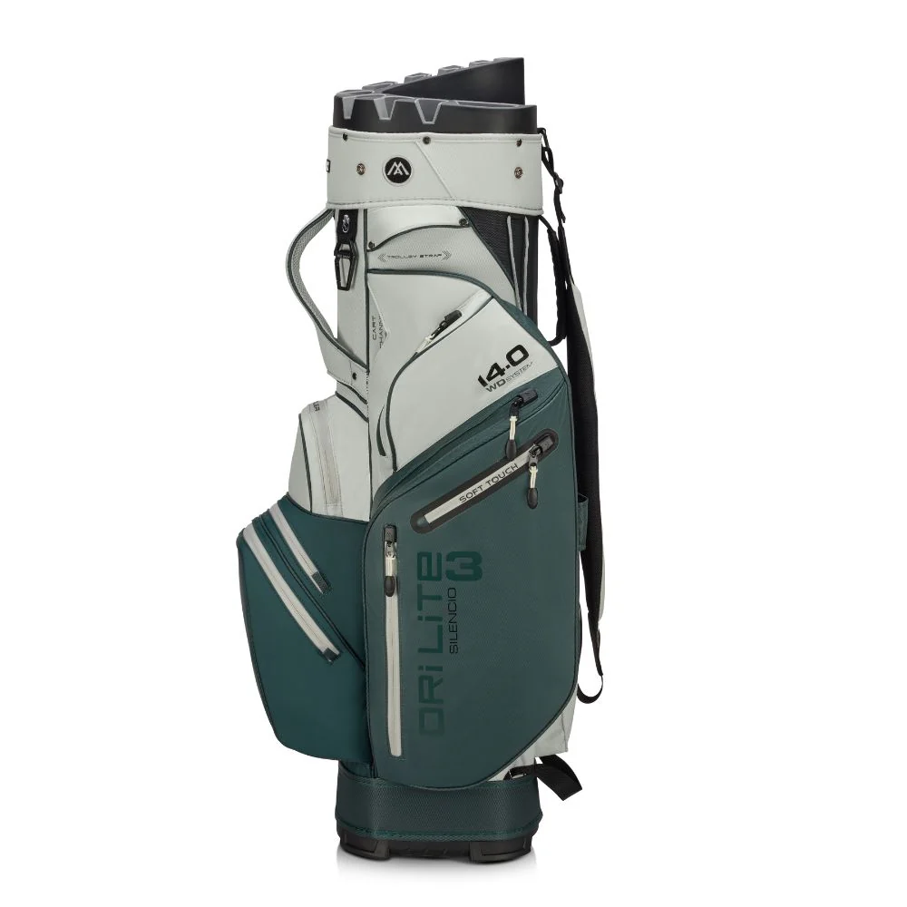 Big Max Dri Lite Silencio 3 Organiser Golf Cart Bag 2026 - Forest Green / Off White - Image 4