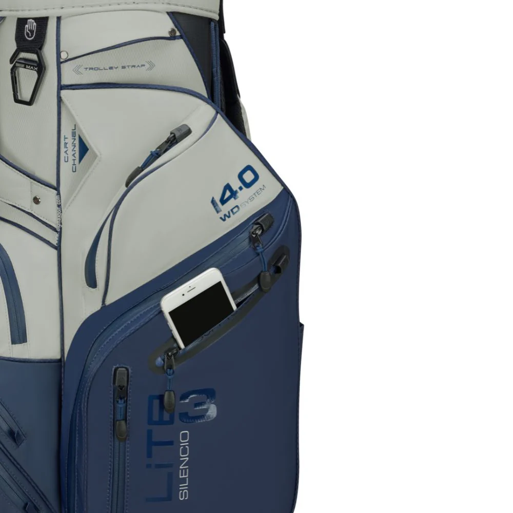 Big Max Dri Lite Silencio 3 Organiser Golf Cart Bag 2026 - Navy / Off White - Image 7