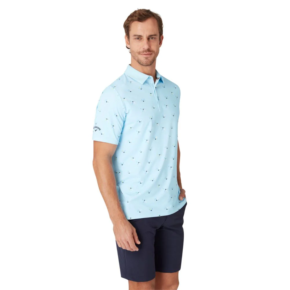 Callaway All Over Birdie Mens Golf Polo Shirt 2025 - Artic Paradise - Image 3