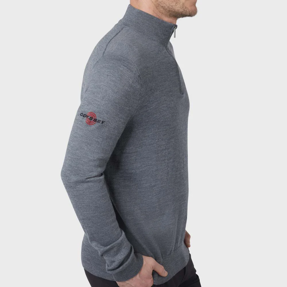 Callaway Odyssey Blended Merino 1/4 Zip Men's Golf Sweater - Steel Heather - Image 3