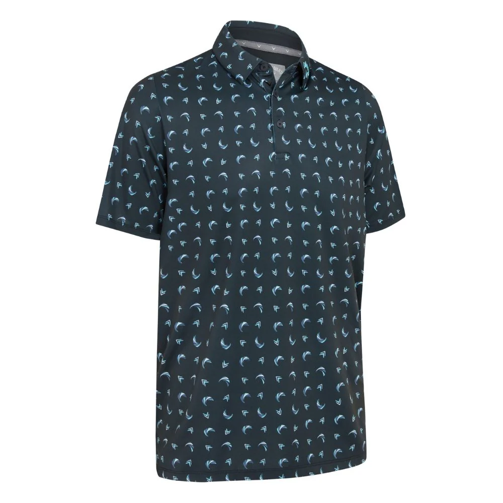 Callaway Abstract Chev Golf Polo Shirt - Caviar