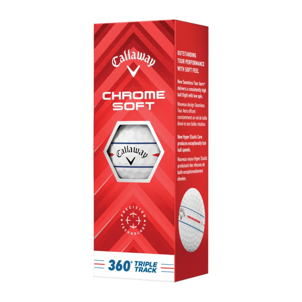 Callaway Chrome Soft Triple Track 360 Golf Balls - White - Image 3