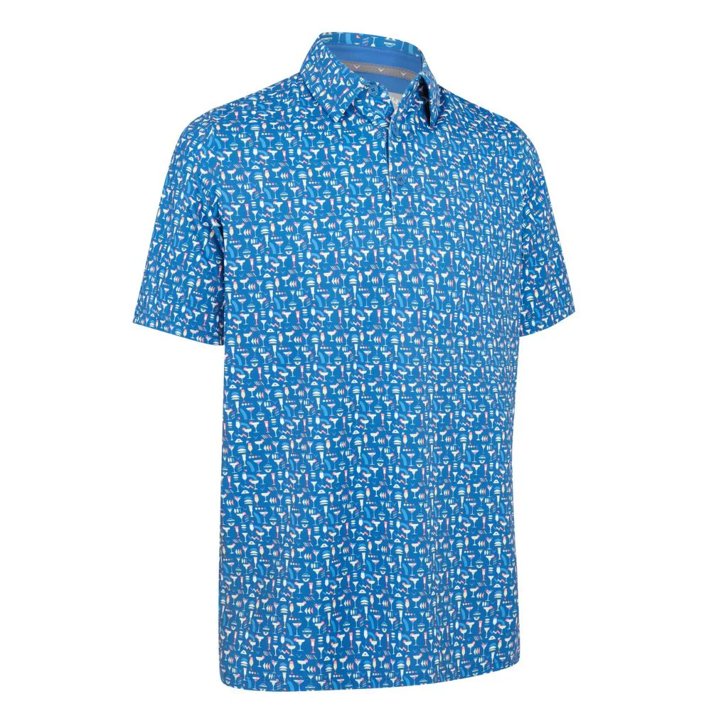 Callaway Cocktail Print Golf Polo Shirt - Galaxy Blue