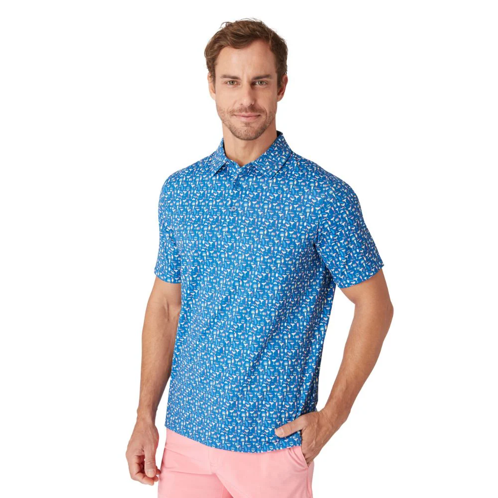 Callaway Cocktail Print Golf Polo Shirt - Galaxy Blue - Image 3