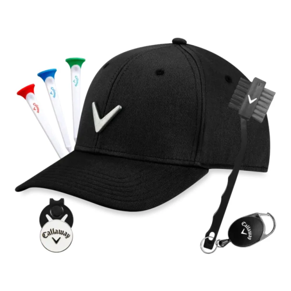 Callaway Golf Hat Gift Set - Black / Metal Icon