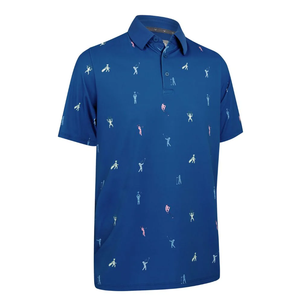 Callaway Time Lapse Print Golf Polo Shirt - Galaxy Blue