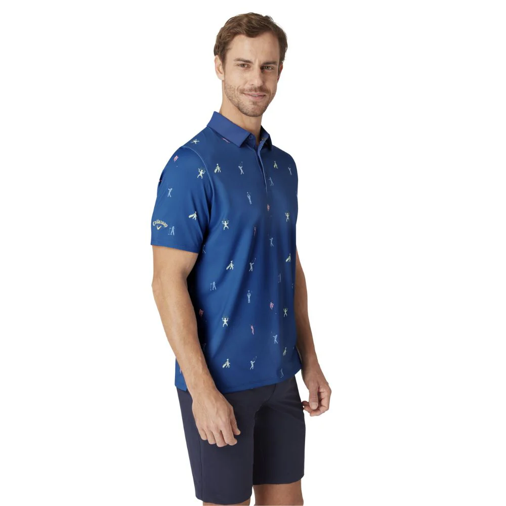 Callaway Time Lapse Print Golf Polo Shirt - Galaxy Blue - Image 3