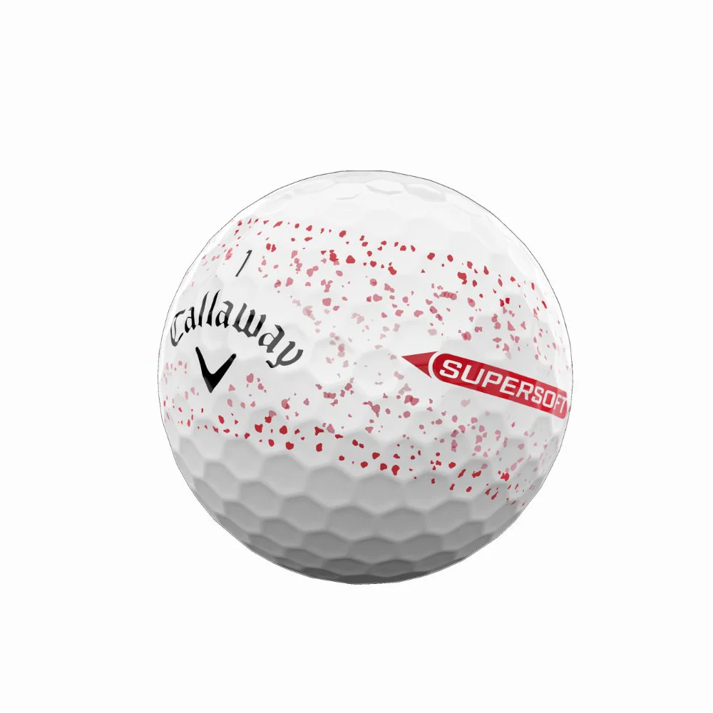 Callaway Supersoft Golf Balls - White / Red Splatter - Image 3