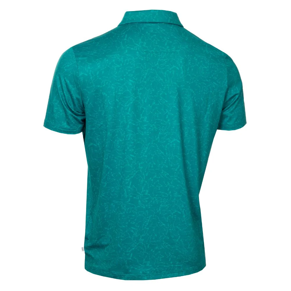 Calvin Klein Abstract Watercolour Printed Golf Polo Shirt CKMS25938 - Sea Green - Image 2