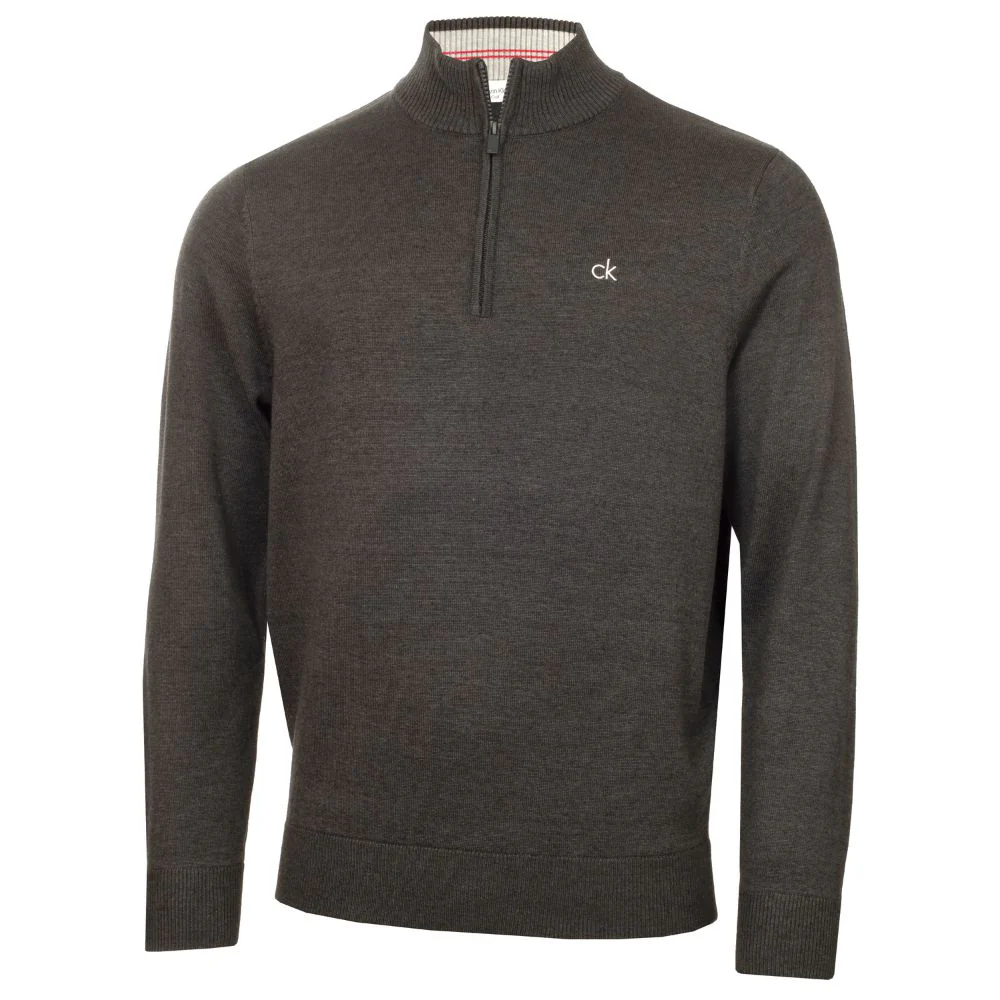 Calvin Klein Avenue 1/2 Zip Golf Top 2026 - C10270 - Charcoal Marl