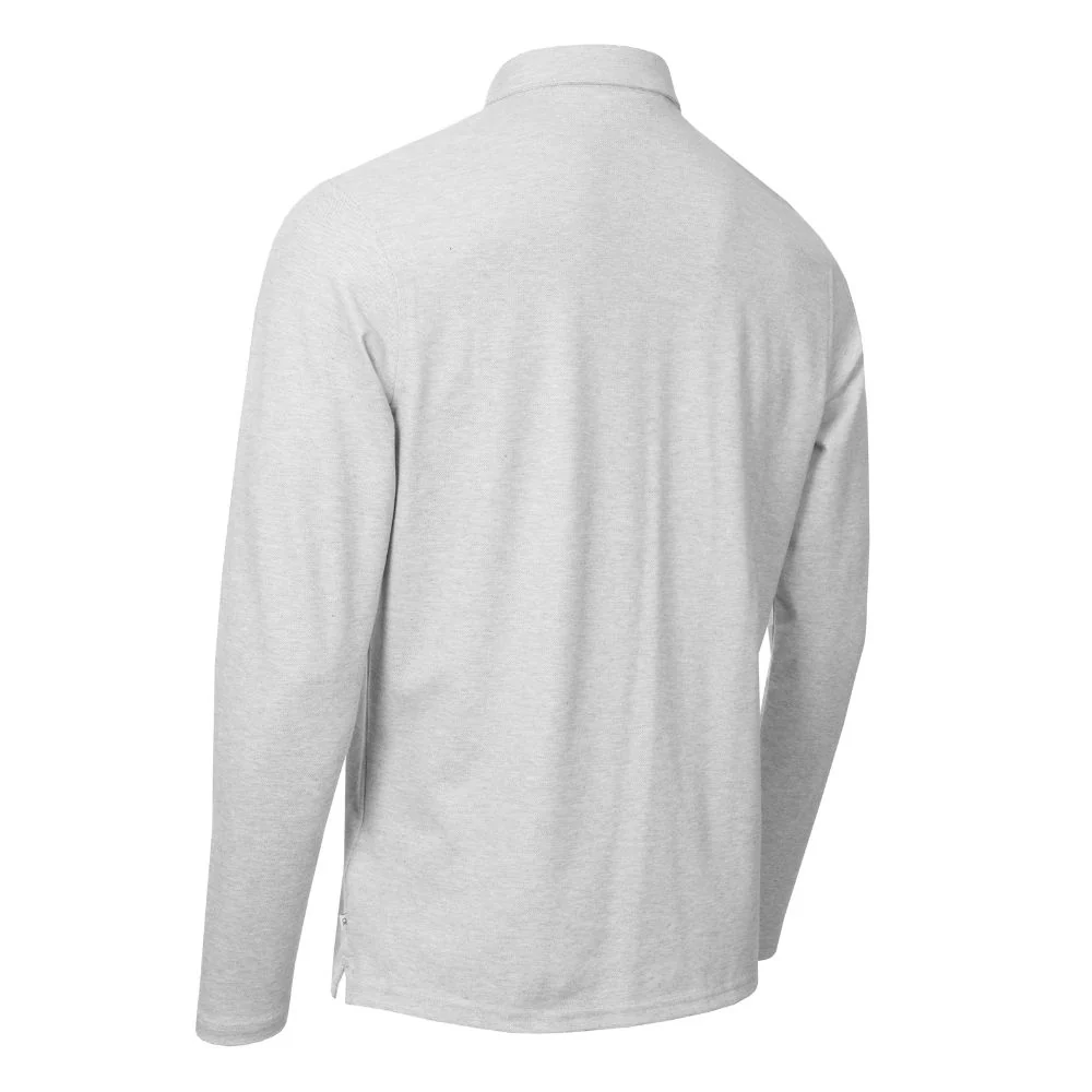 Calvin Klein Bayard Long Sleeve Golf Polo Shirt 2025 - Silver Marl - Image 3