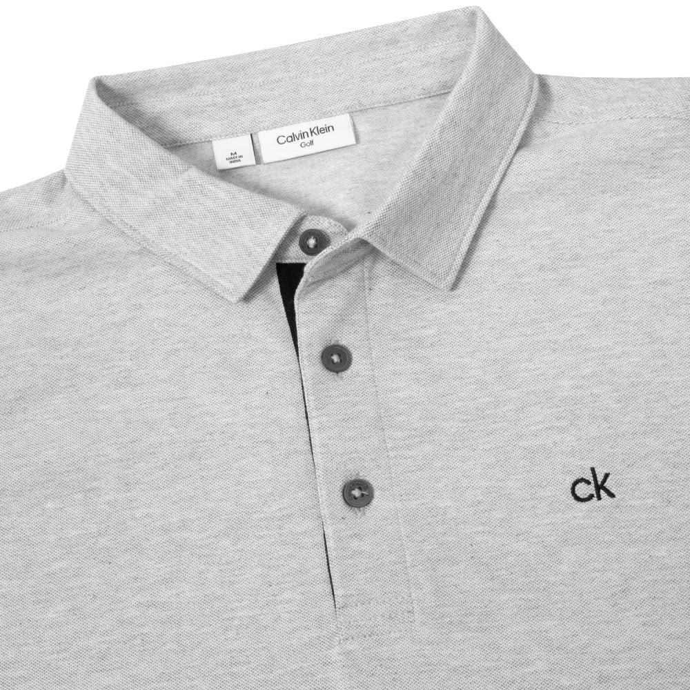 Calvin Klein Bayard Long Sleeve Golf Polo Shirt 2025 - Silver Marl - Image 4