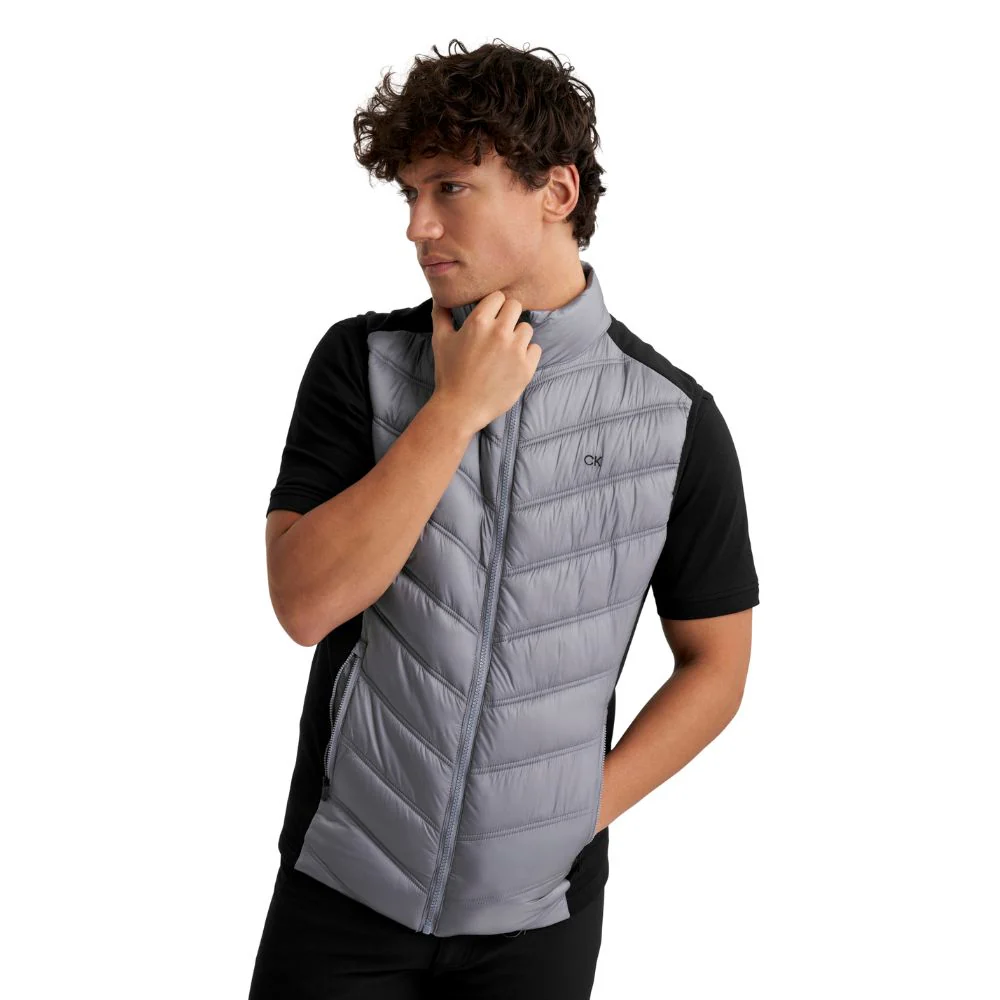 Calvin Klein Frontera Hybrid Golf Gilet 2025 - Black / Silver - Image 2