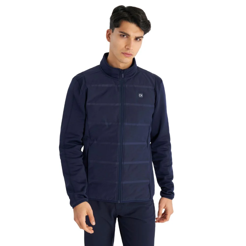 Calvin Klein Navarro Hybrid Full Zip Golf Jacket 2024 CKMA24923 - Evening Blue - Image 2
