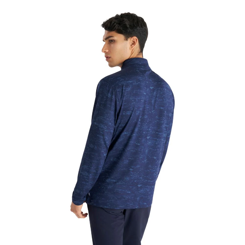 Calvin Klein Newport 1/2 Zip Pullover Golf Top C9924 - Evening Blue Print - Image 4