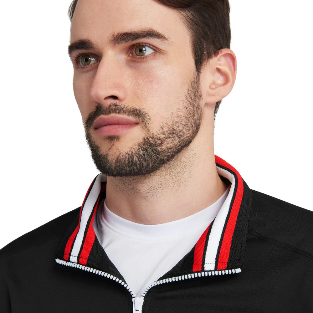 Calvin Klein Orbit 1/2 Zip Pullover Golf Top C9464A - Black Red - Image 3