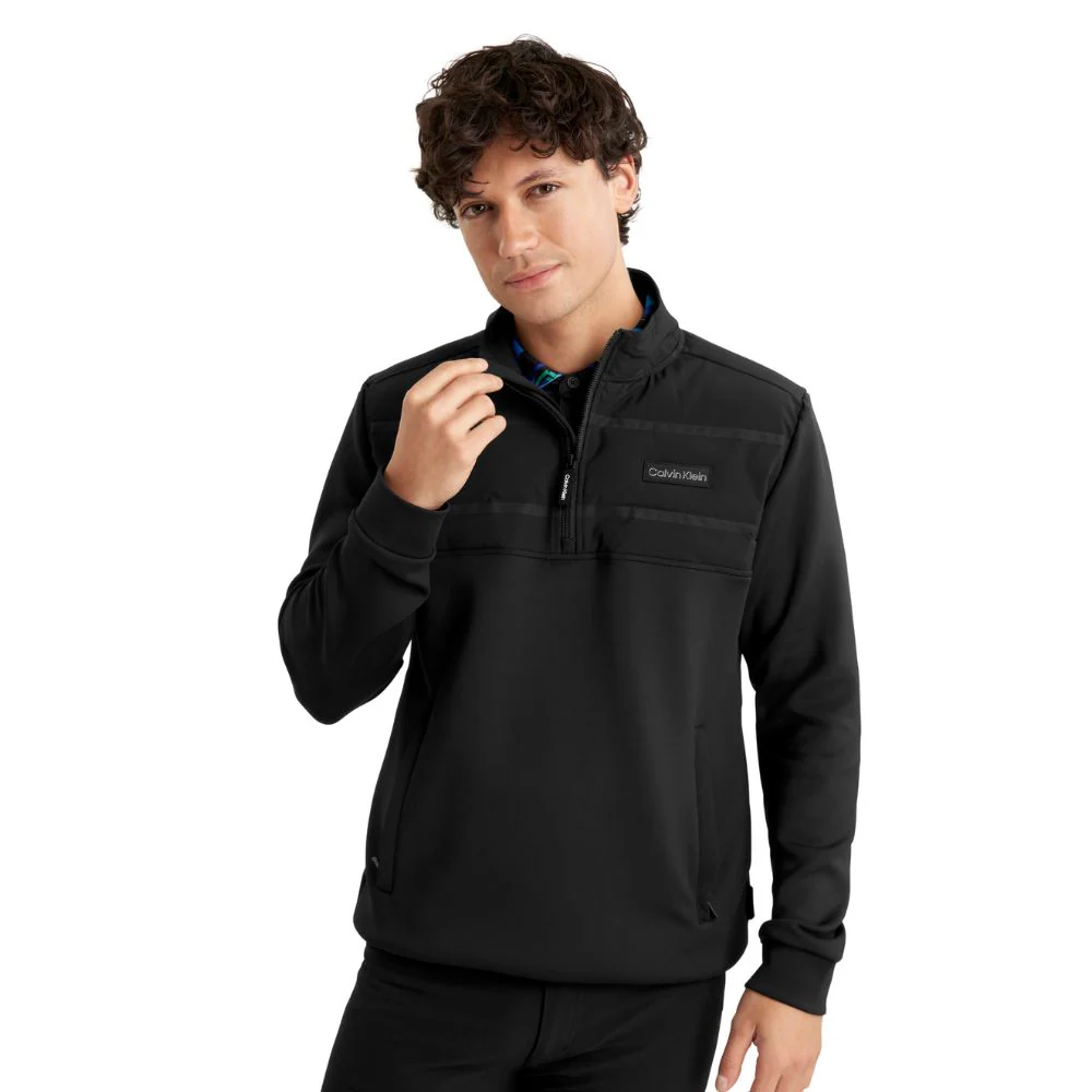 Calvin Klein Houston Hybrid 1/2 Zip Golf Jacket - Black - Image 3