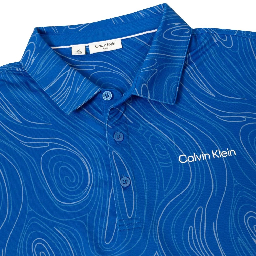 Calvin Klein Marble Print Golf Polo 2026 - CKMS26157 - Sapphire - Image 3