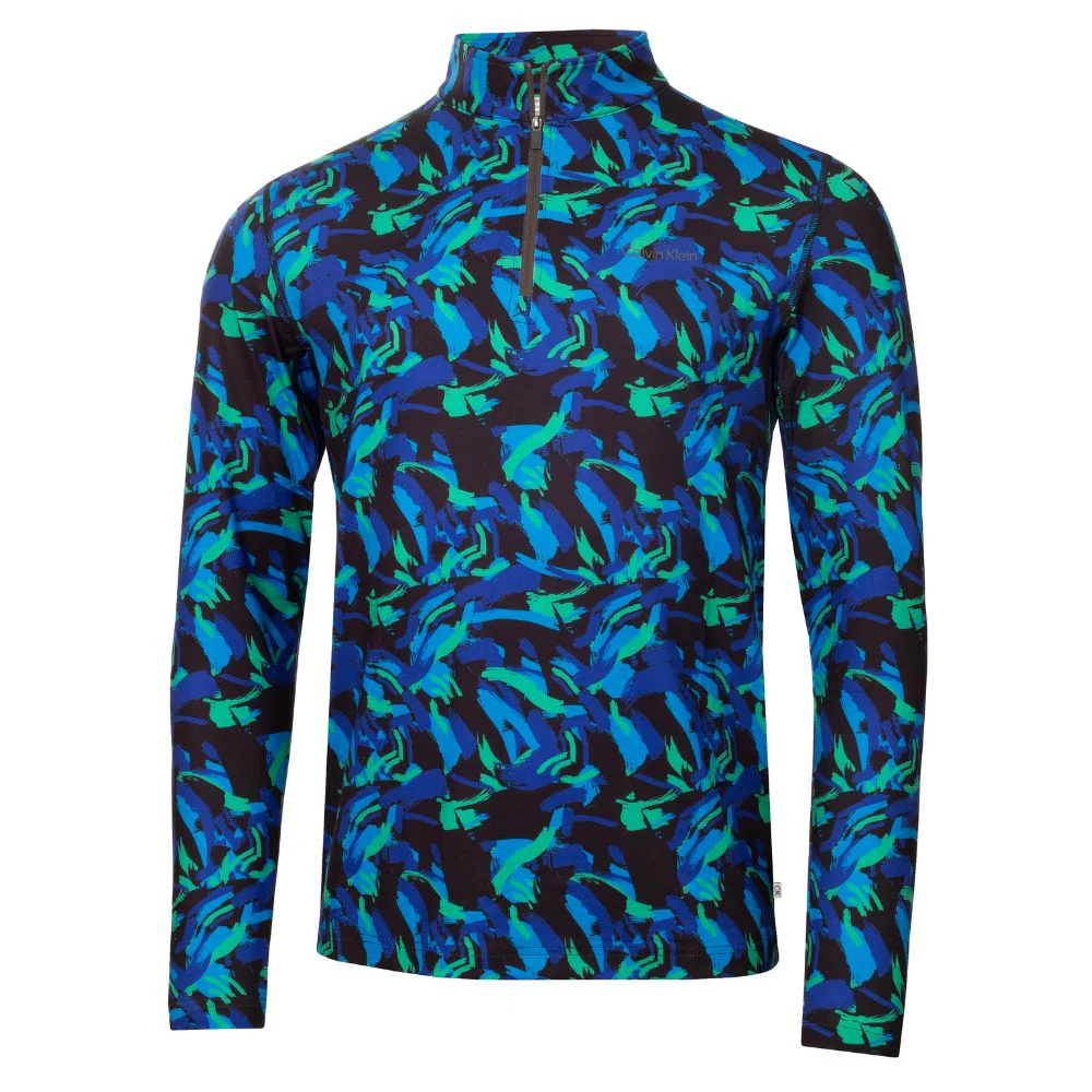 Calvin Klein Newport 1/2 Zip Pullover Golf Top 2025 - Brushstroke Print