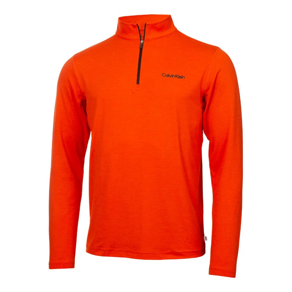Calvin Klein Newport 1/2 Zip Pullover Golf Top 2025 - Spicy Orange Marl