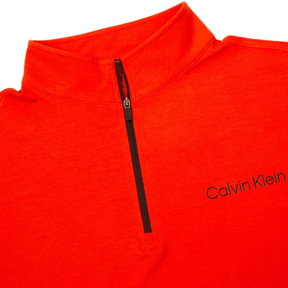 Calvin Klein Newport 1/2 Zip Pullover Golf Top 2025 - Spicy Orange Marl - Image 4