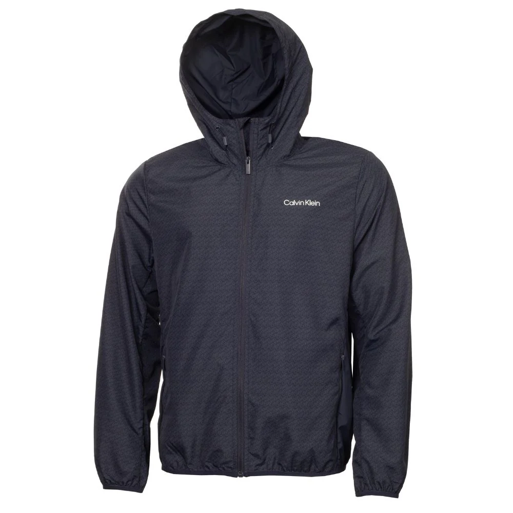 Calvin Klein Printed Windbreaker Golf Hoodie CKMS25957 - Navy