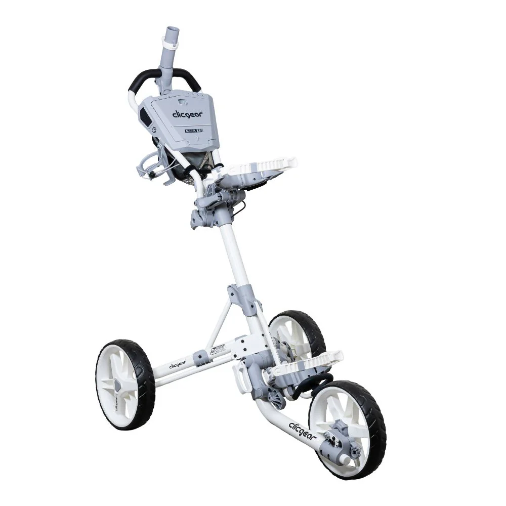Clicgear 4.5 Premium 3 Wheel Golf Push Trolley 2026 - White - Image 3
