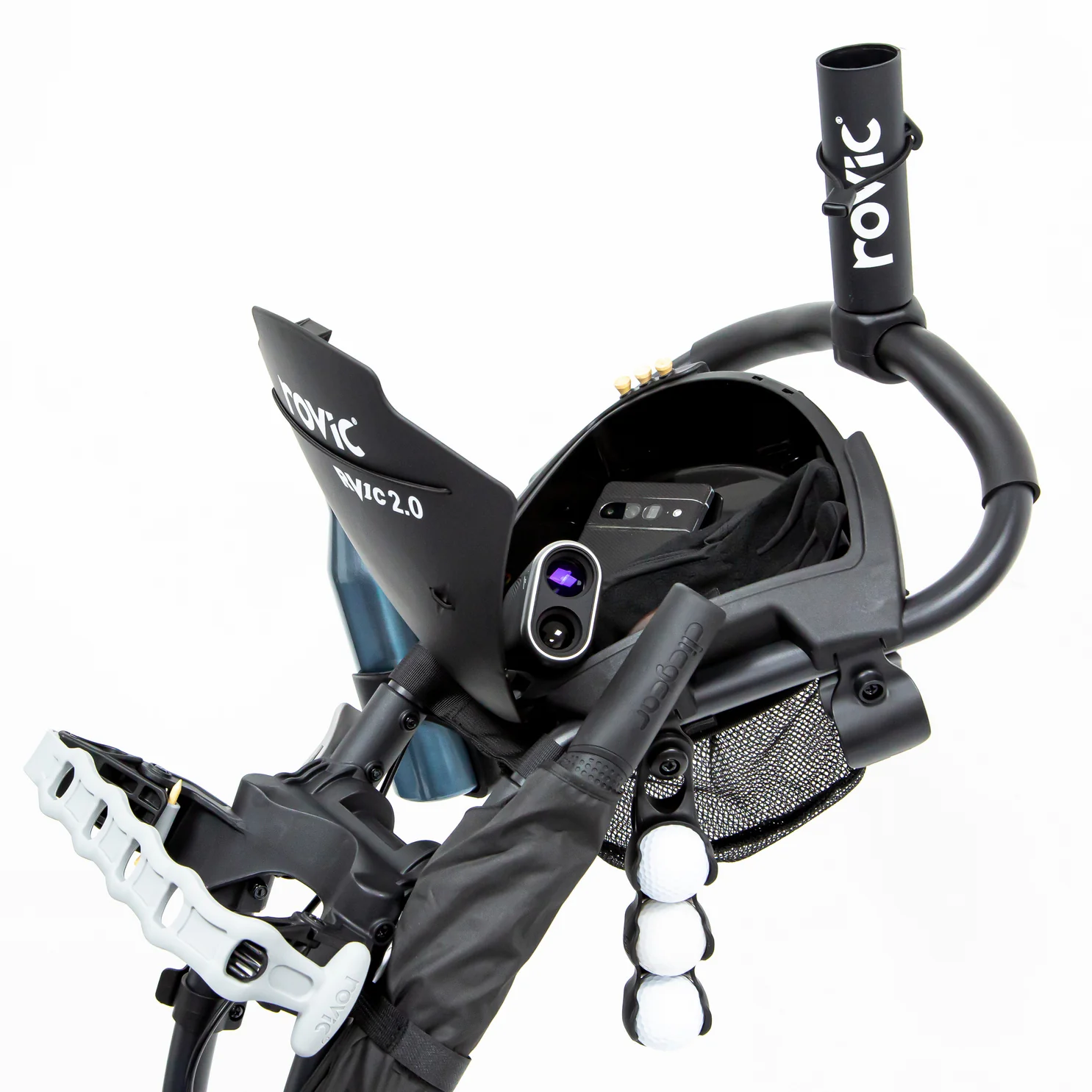 Clicgear Rovic RV1C 2.0 3 Wheeled Golf Trolley + Free Umbrella Holder - Image 11