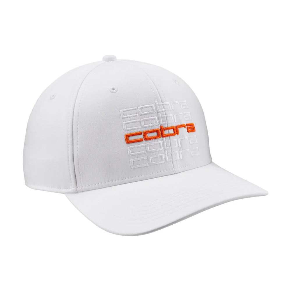 Cobra Repeat Golf Cap - White Glow / Rickie Orange