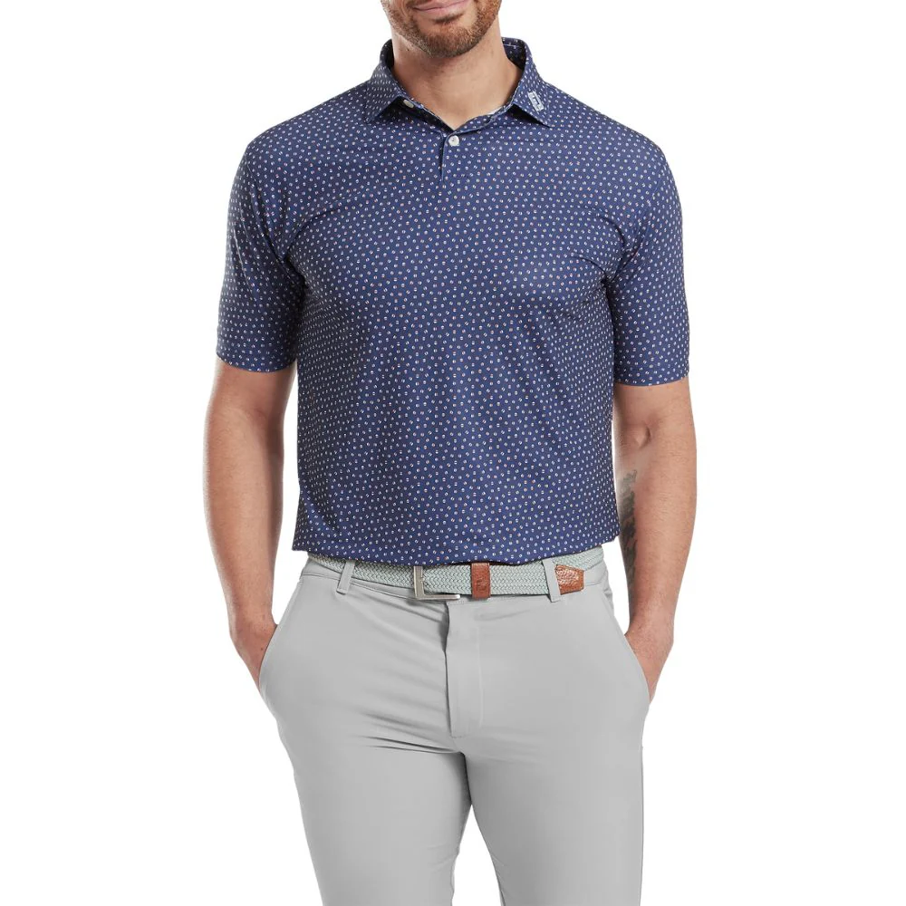 FootJoy Bounce Print Pique Golf Polo Shirt 2025 - 34036 - Image 3
