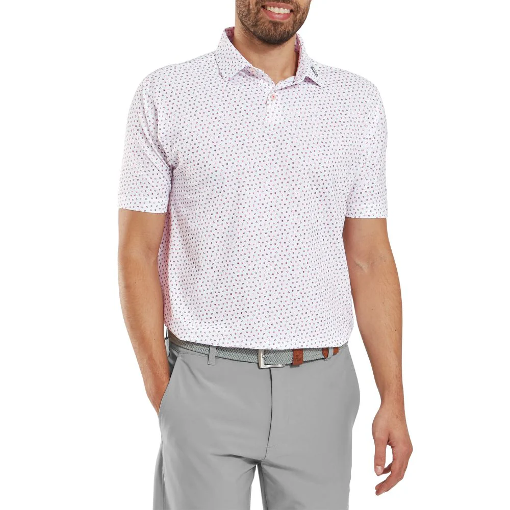 FootJoy Bounce Print Pique Golf Polo Shirt 2025 - 34042 - Image 3