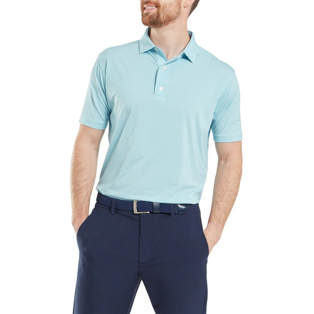 FootJoy Micro Feeder Stripe Lisle Golf Polo Shirt 2025 - 34134 - Image 3