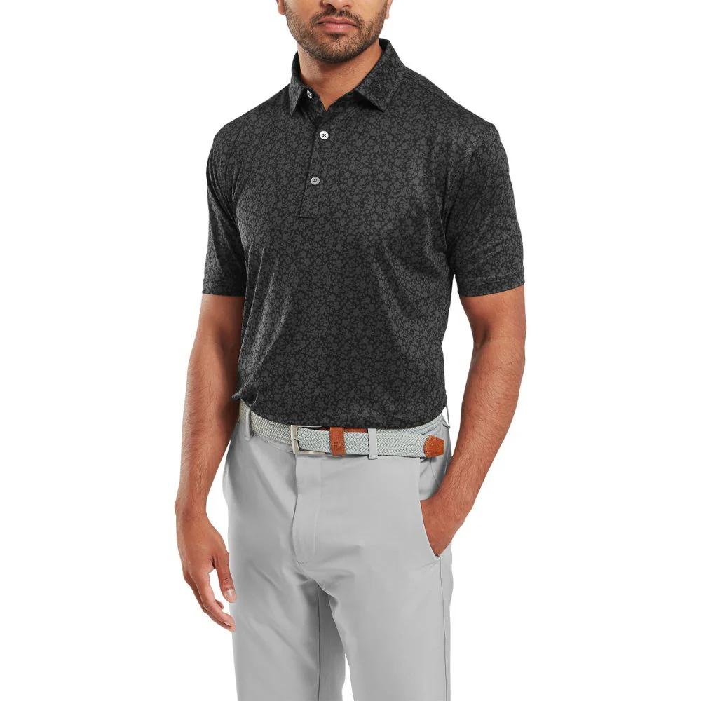 FootJoy Painted Floral Lisle Golf Polo Shirt - 34128 - Image 3