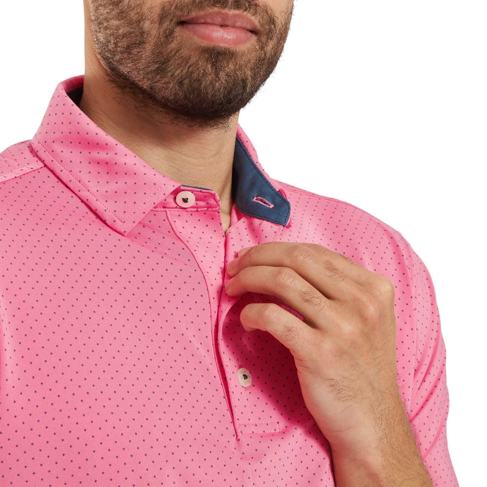 FootJoy Stretch Lisle Dot Print Golf Polo Shirt 2025 - 34125 - Image 4