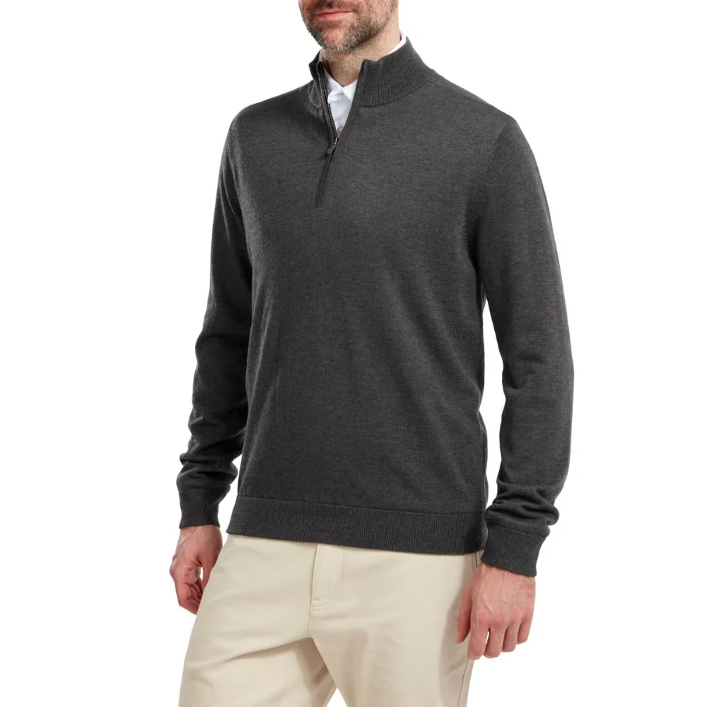 FootJoy Essentials Woolblend 1/2 Zip Lined Mens Golf Midlayer Top - 90212 - Image 3