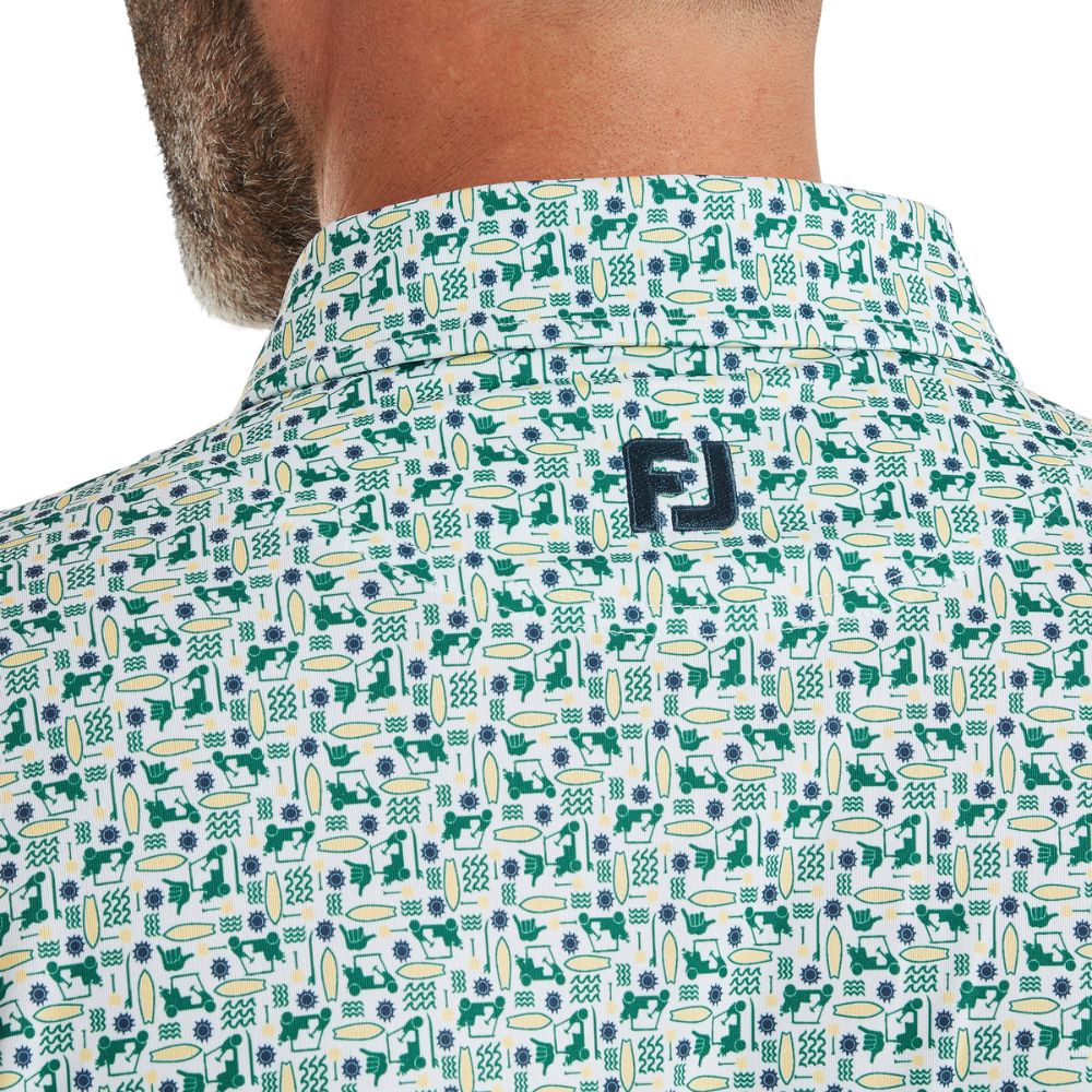 FootJoy Golf Surfs Up Print Lisle Polo Shirt 2026 - 39252 - Image 3