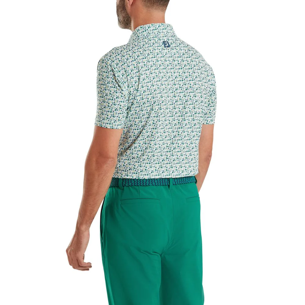 FootJoy Golf Surfs Up Print Lisle Polo Shirt 2026 - 39252 - Image 4