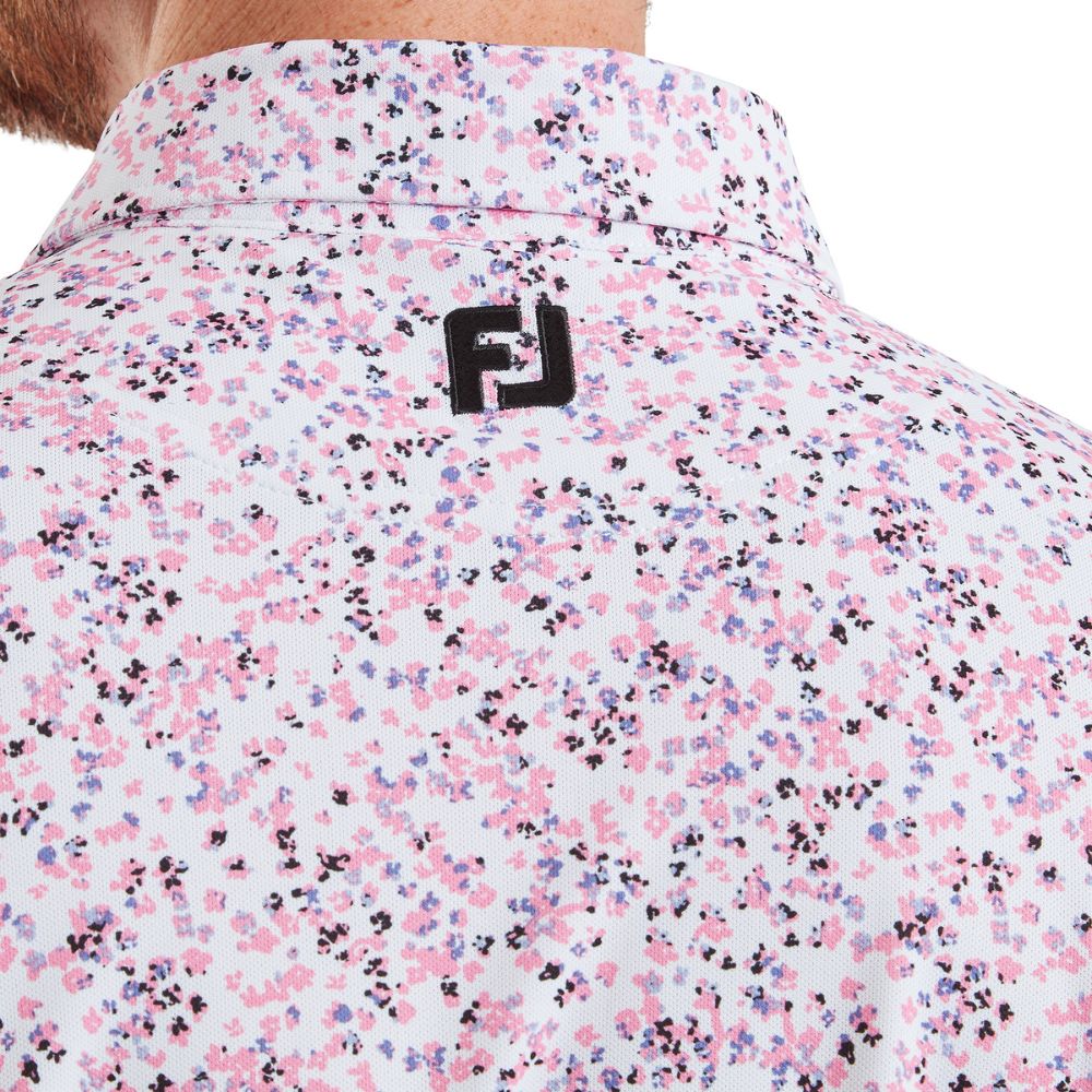 FootJoy Golf Watercolour Floral Print Pique Polo Shirt 2026 - 39273 - Image 3